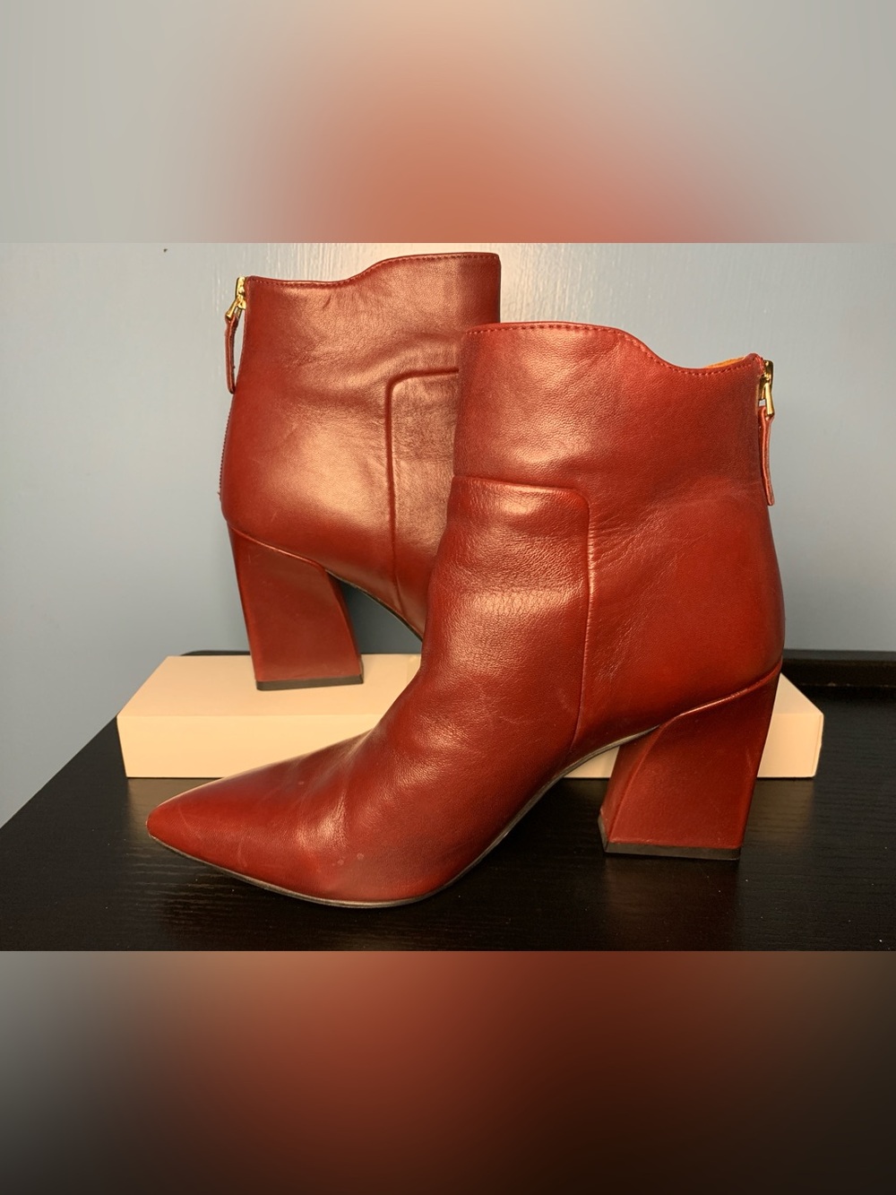 Franco Sarto Women's Pointed Ankle Boots in Burgundy